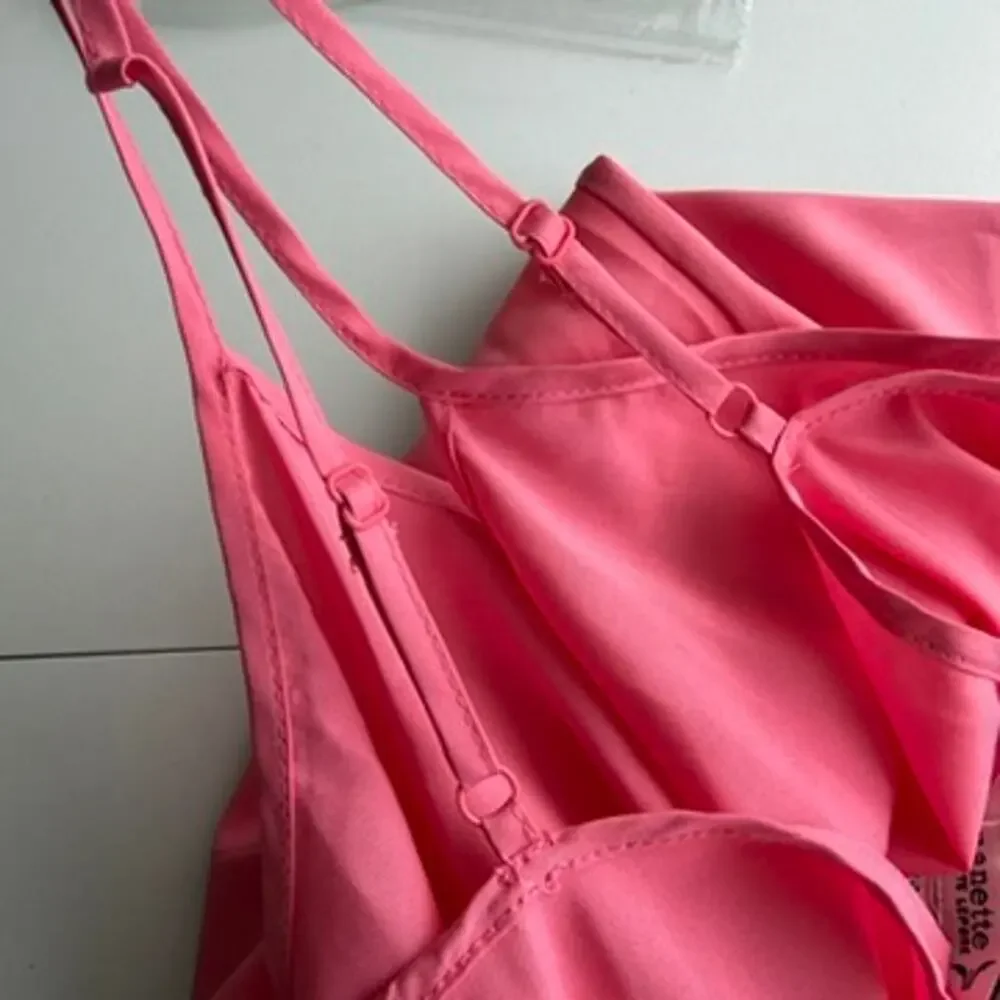 Nanette Lepore Pink Spaghetti Strap Slip Chemise Nightgown Lingerie Dress Sz 12